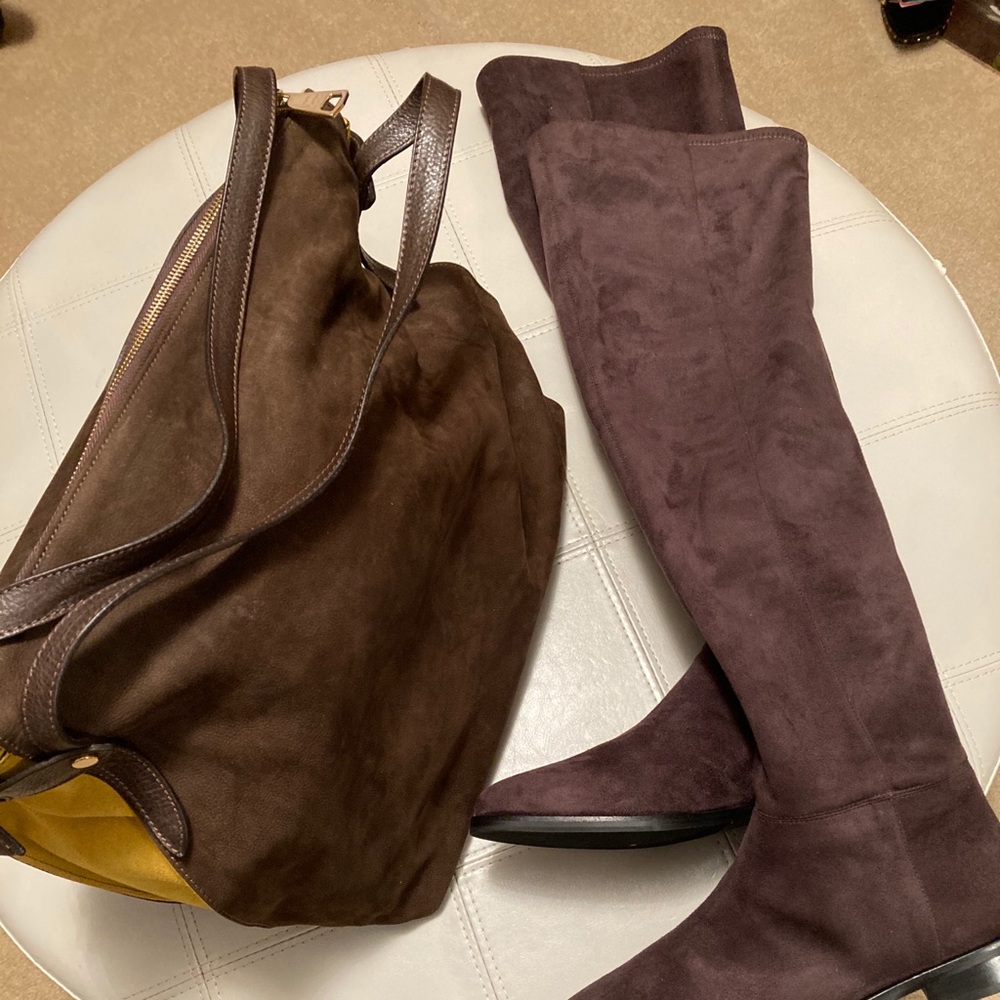 Vince Camuto Over-the-Knee Suede Boots in Deep Brown